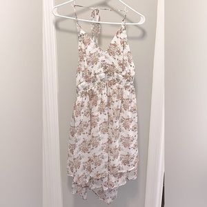 EXPRESS Floral Halter Top Mini Dress
